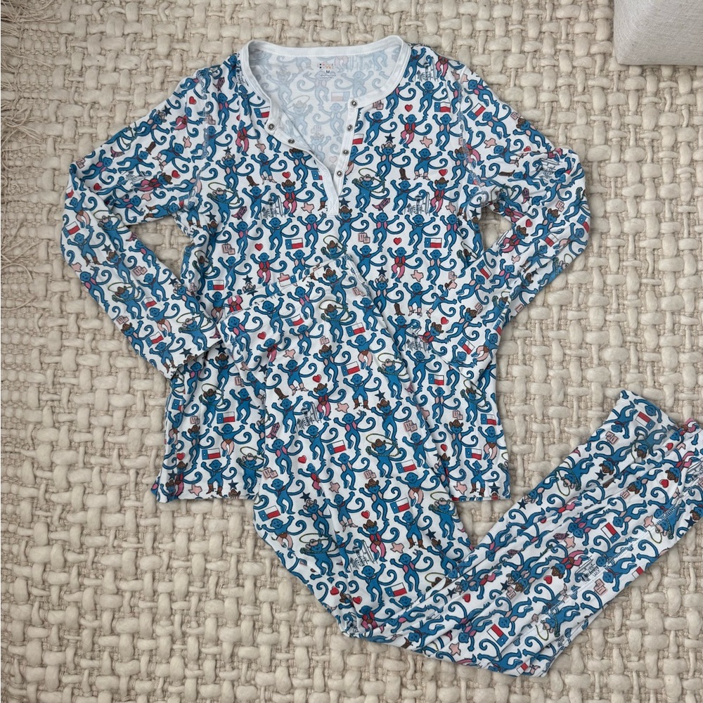 Roller Rabbit Limited Edition Dallas Monkey Pajama Set